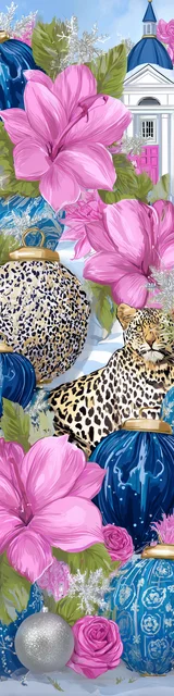 Free printable Christmas bookmarks of cheetah-themed holiday decor